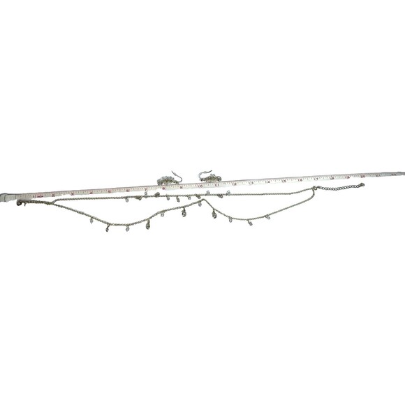 AVON signed Necklace Double Strand Chain Crystal Dangles Gold Tone Sparkle Bling - Picture 16 of 16